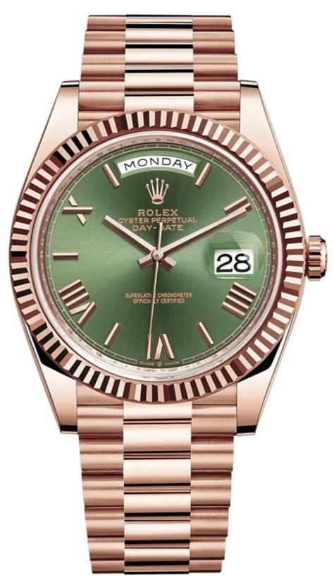 rolex everose green dial|rolex everose gold day date.